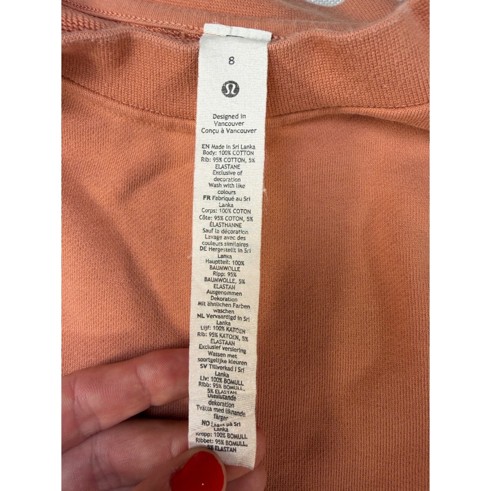 Lululemon Perfectly Oversized Crewneck Sweatshirt Orange Terracotta Size 8 - Picture 4 of 7